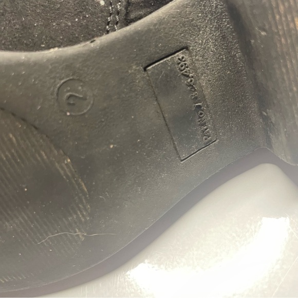 Suede Black Healed Zipper Booties Silver Studs Girls Size 2 PRELOVED - Picture 9 of 9